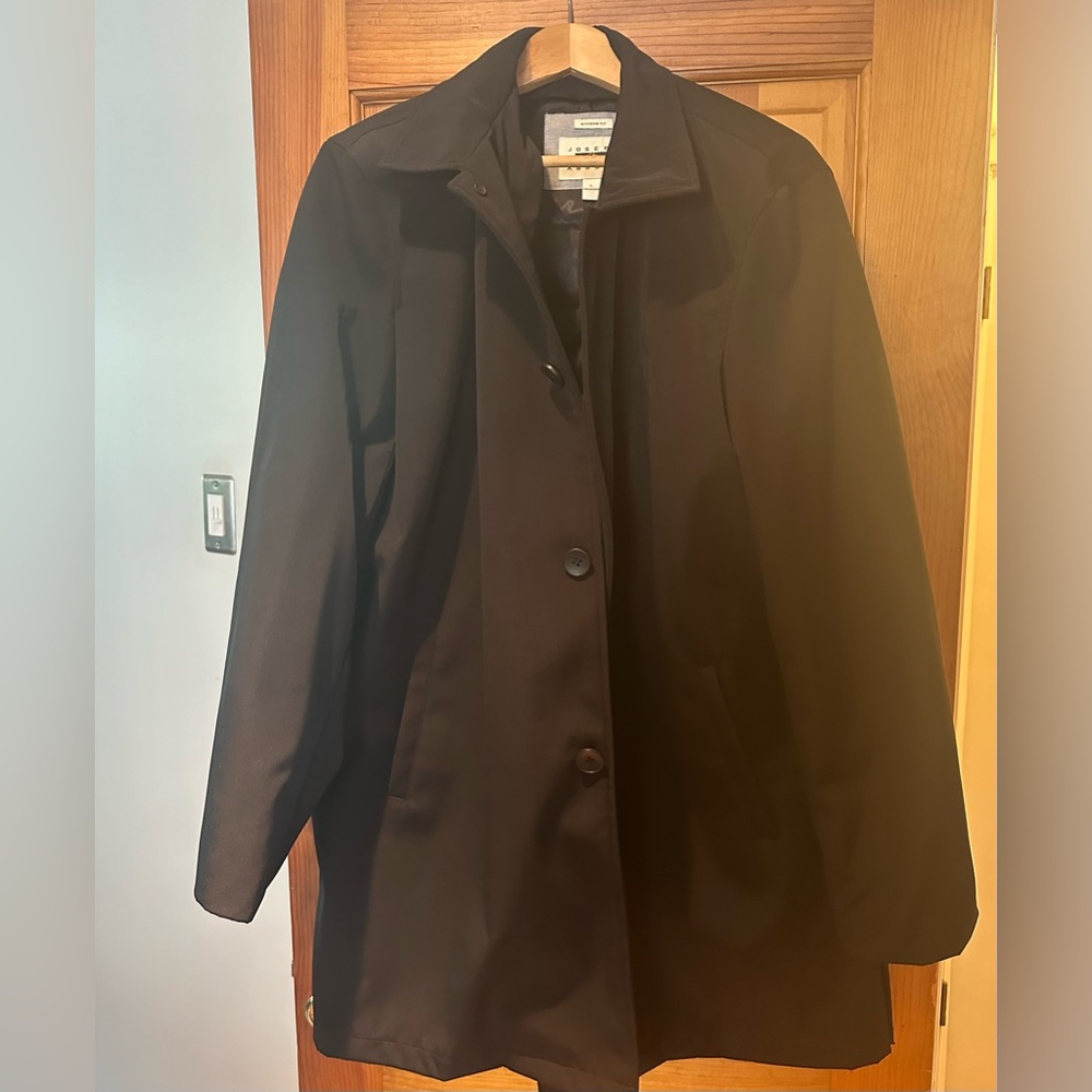 Joseph Abboud Black Single-Breasted Raincoat